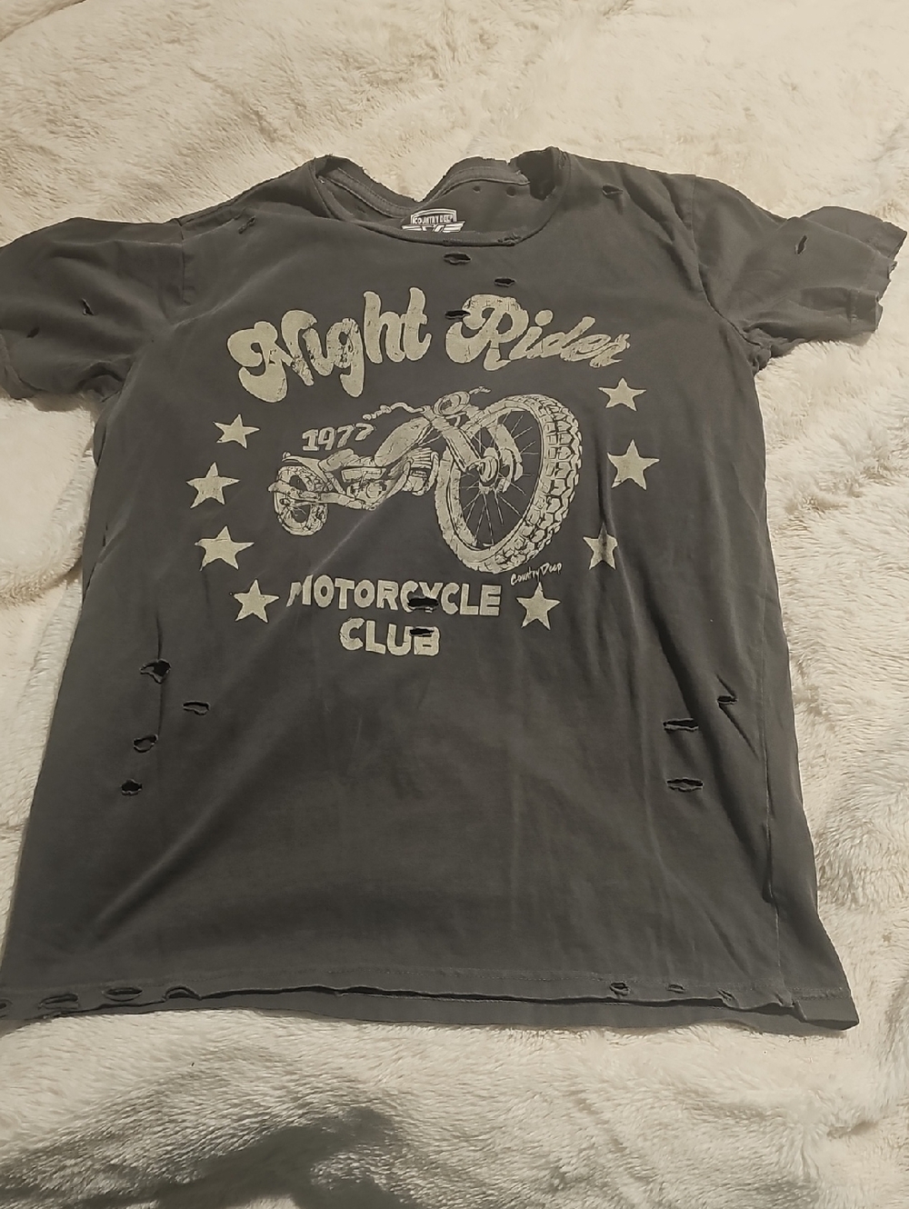 Night Riders Motorcycle Club Graphic Tee - Gray